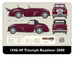 Triumph Roadster 2000 1946-49 Mouse Mat